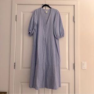 H&M Blue and White Striped Midi/Maxi Dress